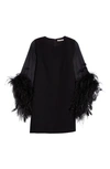Alice And Olivia Women's Izola Feather-trim Minidress In Black