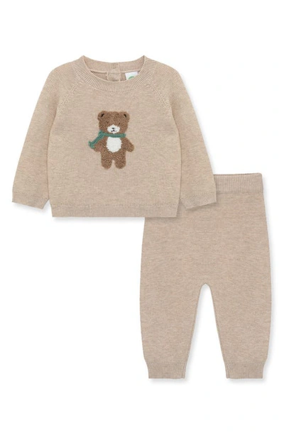 Little Me Unisex Bear Sweater & Pants Set - Baby In Tan