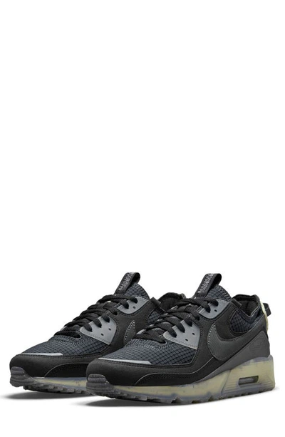 Nike Air Max Terrascape 90 Recycled-textile Low-top Trainers In Black /dk Grey Lime Ice Anthracite Dk Smoke Grey