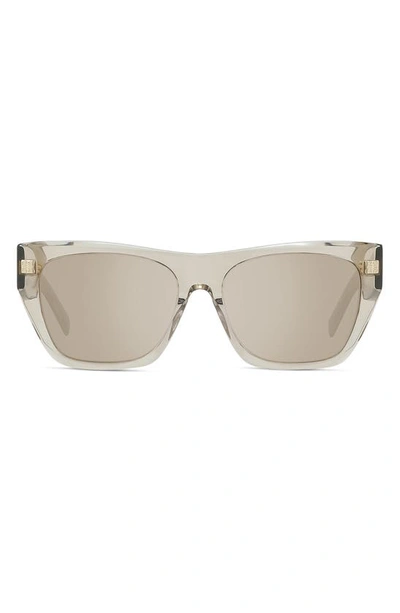 Givenchy Gv Day Square Sunglasses, 55mm In Beige/beige Mirrored Solid