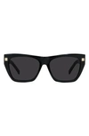 Givenchy Gv Day Square Sunglasses, 55mm In Black/gray Solid