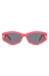 Givenchy Gv Day Geometric Acetate Oval Sunglasses In Shiny Fuchsia / Smoke