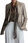 Reiss Gold Metallic Single Breasted Blazer In Gold