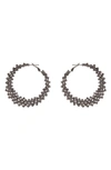 Tasha Crystal Graduated Hoop Earrings In Hematite