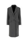 Prada Back Slit Wool Blend Coat In Ardesia