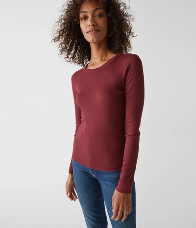 Michael Stars Zola Ribbed Tee In Boysenberry