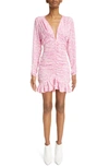 Isabel Marant Lara V-neck Floral Mini Dress In Pink