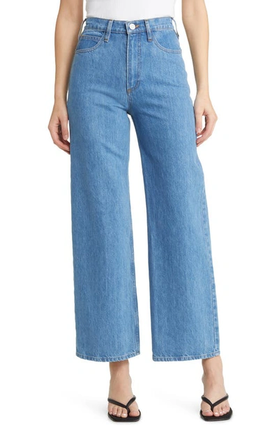 Frame Le High Rise Wide Leg Jeans In Happy Indigo In Blue