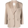 Anine Bing Ladies Beige Quinn Single-breasted Wool Blazer In Neutrals