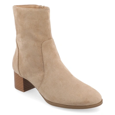 Journee Collection Collection Women's Tru Comfort Foam Wide Width Noralinn Booties In Beige