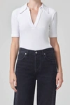 Citizens Of Humanity Liu Johnny Collar Rib Bodysuit In White