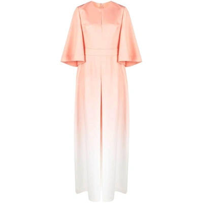 Elie Saab Gradient-effect Silk Jumpsuit In Orange