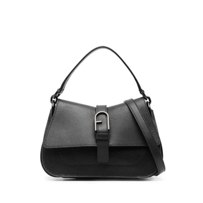 Furla Flow Mini Top Handle Bag In Black