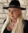 Jen & Co. Glinda Grommet Trim Wide Brim Fedora Hat In Black In Black