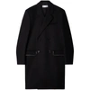 Off-white Double-breasted Virgin Wool Coat In Black
