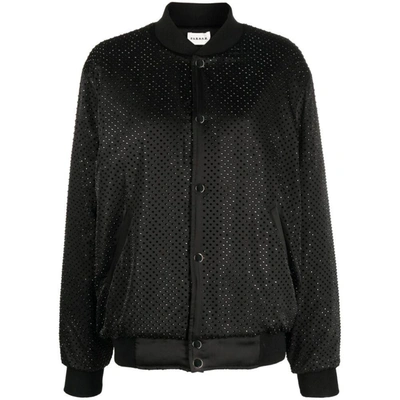 P.a.r.o.s.h Crystal-embellished Bomber Jacket In Black