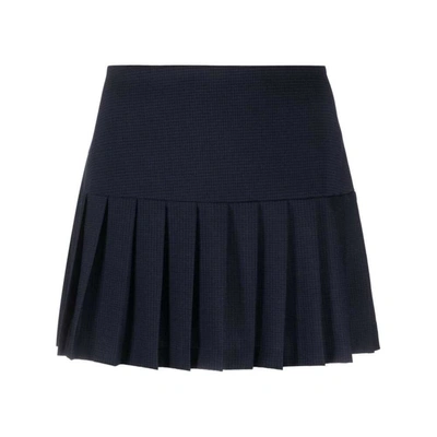 Paloma Wool Magdalena Check-print Pleated Miniskirt In Blue