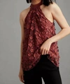 Eva Franco Floral Halter Top In Red In Red
