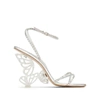 Sophia Webster Paloma Crystal Butterflies-heel Sandals In Silver