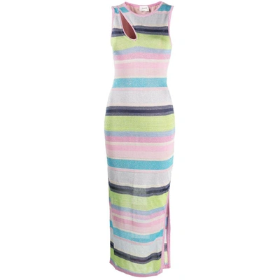 Suboo Zephyr Striped Maxi Dress In Green