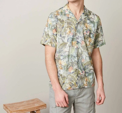 Hartford Short Sleeve Button Up In Palm In Green