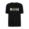 Hugo Boss Cotton-jersey Crew-neck T-shirt With Logo Print In Black