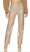 Agolde Recycled Leather 90's Pinch Waist Jeans In Quail Patent In Multi