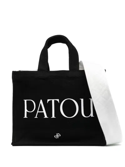 Patou Small Logo-print Tote Bag In Black  