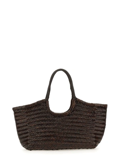 Dragon Diffusion Nantucket Large Woven-leather Basket Bag In Brown