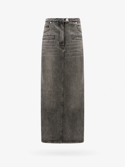 Courrèges Grey Denim Long Skirt