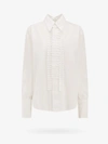 Marni White Bio Poplin Shirt With Ruffles In White