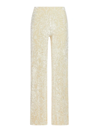 Jil Sander Fluid Straight Long Trousers With Side Zip Opening In Nude & Neutrals