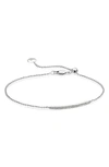 Monica Vinader Skinny Diamond Bracelet In Silver/ Diamond