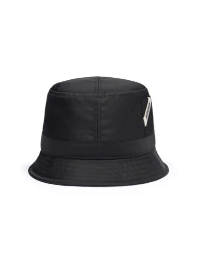 Jacquemus Le Bob Ovalie Nylon Bucket Hat In Black