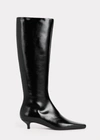 Totême The Slim Knee-high Boot Black Patent In Black Patent