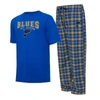 CONCEPTS SPORT CONCEPTS SPORT BLUE/GOLD ST. LOUIS BLUES ARCTIC T-SHIRT & PAJAMA trousers SLEEP SET