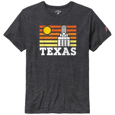 League Collegiate Wear Men's  Heather Charcoal Distressed Texas Longhorns Hyper Local Victory Falls T