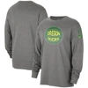 NIKE NIKE HEATHER GRAY OREGON DUCKS FAST BREAK LONG SLEEVE T-SHIRT