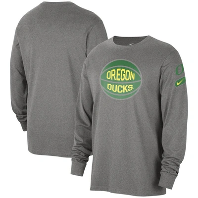 Nike Oregon Fast Break  Men's College Long-sleeve T-shirt In Heather Gray