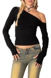 Edikted Swan One-shoulder Top In Black