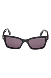 Tom Ford Women's Mikel Sunglasses Tf1085 52u Havana 54mm In Shiny Black Smoke
