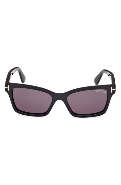 Tom Ford Women's Mikel 54mm Rectangular Sunglasses In Black