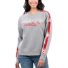 G-III 4HER BY CARL BANKS G-III 4HER BY CARL BANKS GRAY WASHINGTON CAPITALS PENALTY BOX PULLOVER SWEATSHIRT