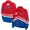 WEAR BY ERIN ANDREWS WEAR BY ERIN ANDREWS RED BUFFALO BILLS VINTAGE THROWBACK WINDBREAKER FULL-ZIP JACKET