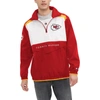 TOMMY HILFIGER TOMMY HILFIGER RED/WHITE KANSAS CITY CHIEFS CARTER HALF-ZIP HOODED TOP