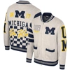 The Wild Collective Unisex  Cream Michigan Wolverines Jacquard Full-zip Sweater In Cream