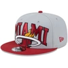 New Era Men's  Gray, Red Miami Heat Tip-off Two-tone 9fifty Snapback Hat In Gray