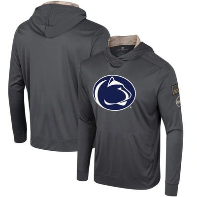 COLOSSEUM COLOSSEUM CHARCOAL PENN STATE NITTANY LIONS OHT MILITARY APPRECIATION LONG SLEEVE HOODIE T-SHIRT