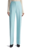 Lafayette 148 Wool-silk Crepe Gates Pant In Green