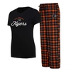 Concepts Sport Women's  Black, Orange Philadelphia Flyers Arctic T-shirt And Pajama Pants Sleep Set In Black